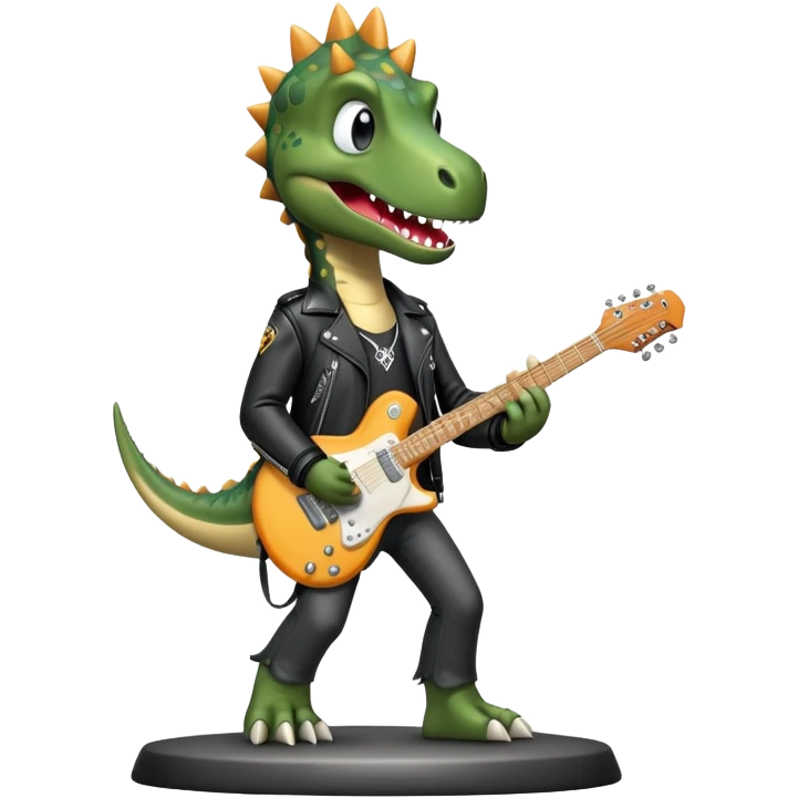dinosaur rock star emoji