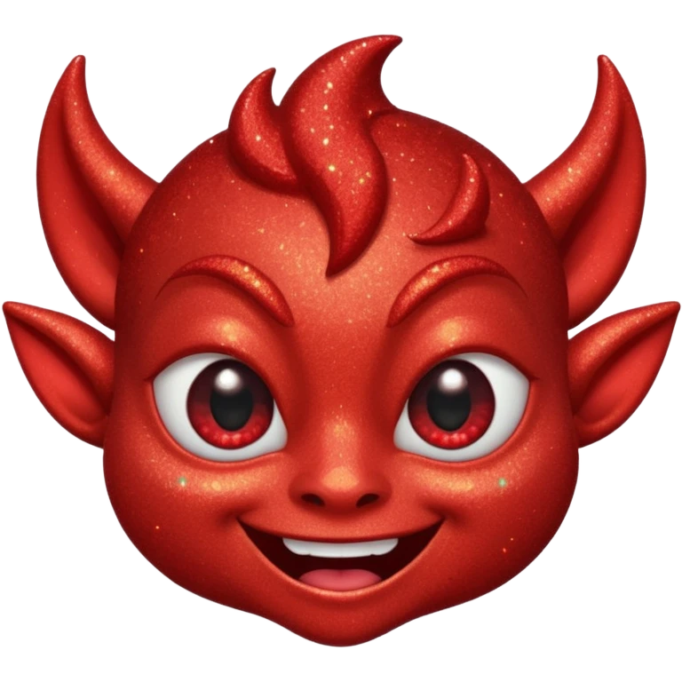red glitter imp happy winking an eye emoji
