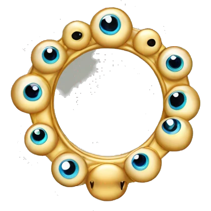 thin gold ring studded with eyeballs emoji