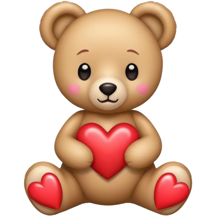 Osa de peluche femenina con corazones  emoji