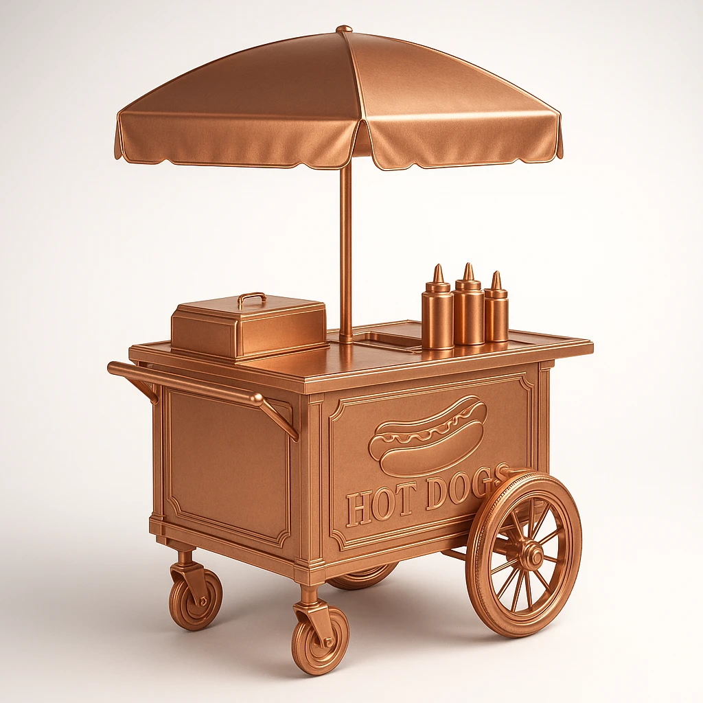 hotdog seller in New York with cart emoji