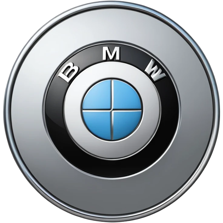 Black and white, BMW logo  emoji