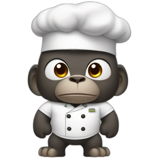 Buff Gorilla in chef's uniform emoji