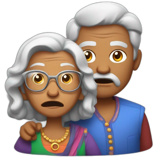 indian man angry at granny redeeming google play card emoji