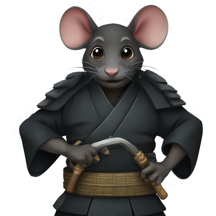 Black rat as shogun emoji