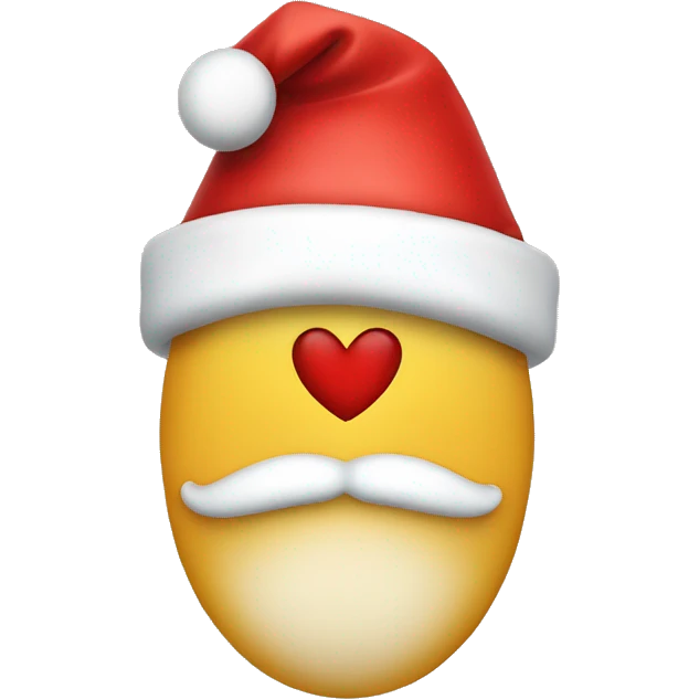 red heart wearing a Santa hat with no face emoji