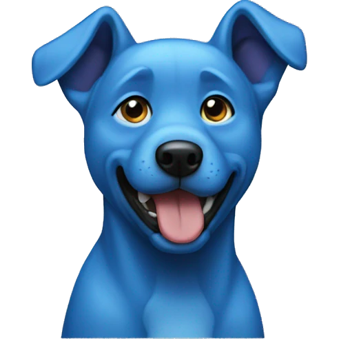 a blue dog emoji