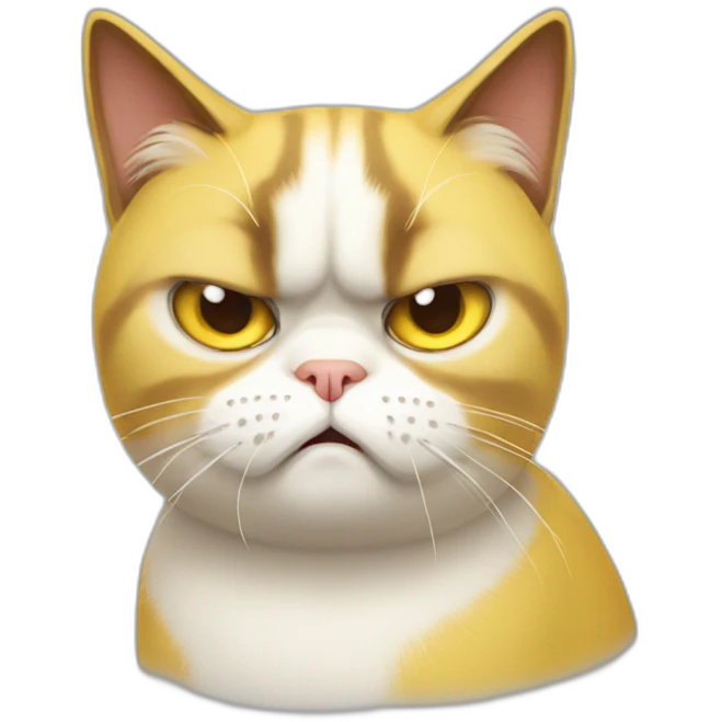 yellow and white grumpy cat emoji