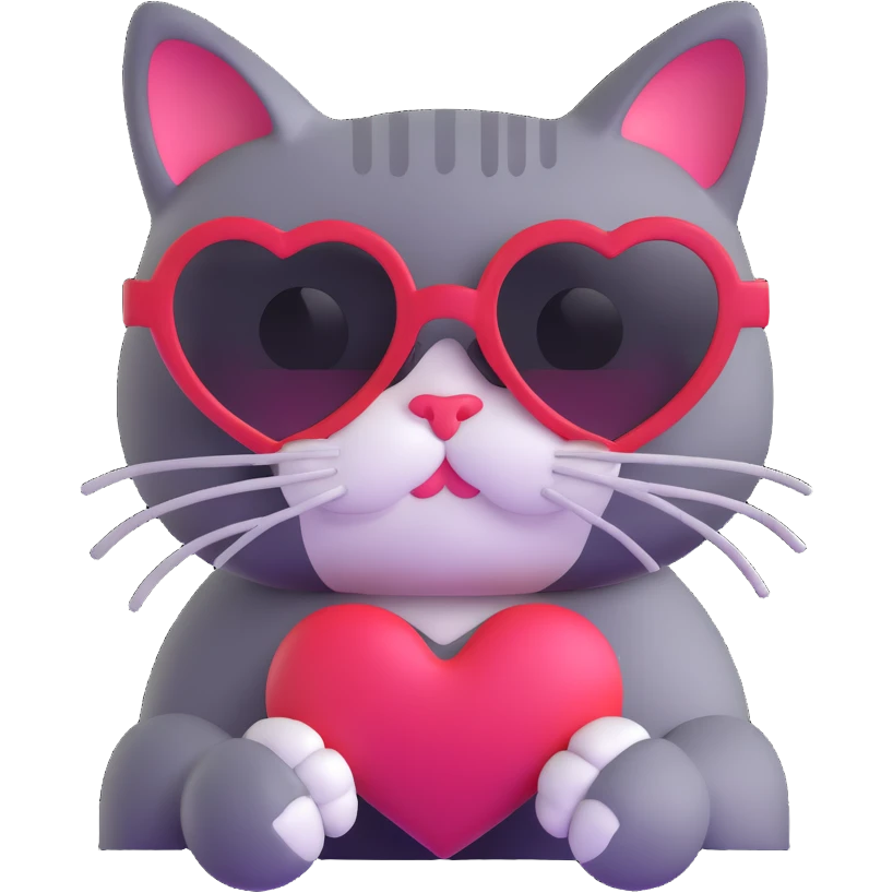 Cat wearing heart-shaped sunglasses emoji