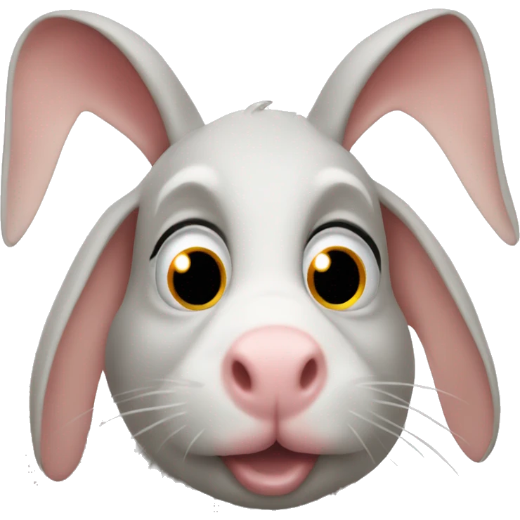 a rabbit with a pig nose emoji