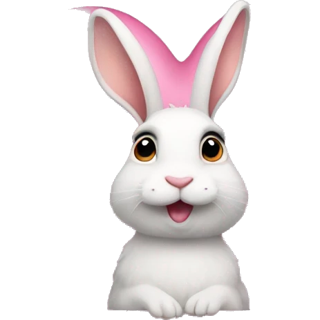 rabbit pink heart emoji