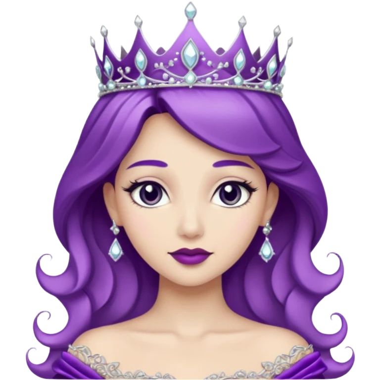 Purple rose with silver tiara emoji
