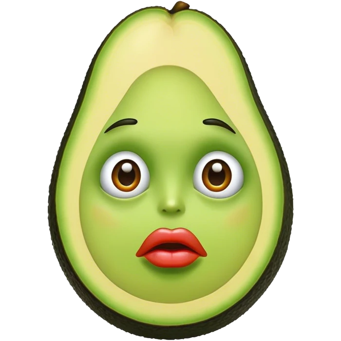 Aguacate con labios y ojos  emoji