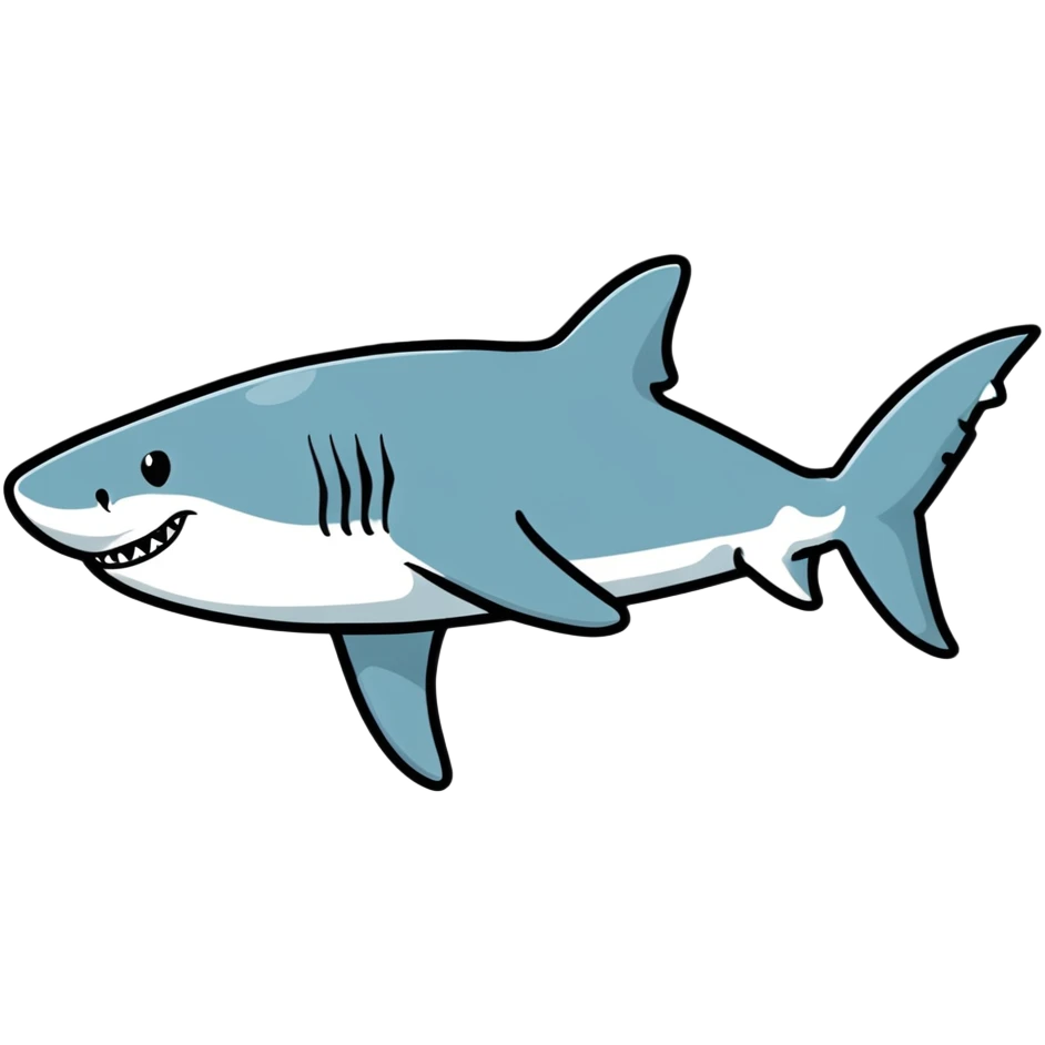 Great white shark swimming emoji
