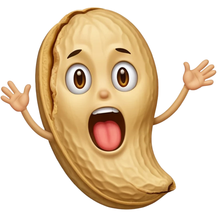 Peanut with screaming expression  emoji