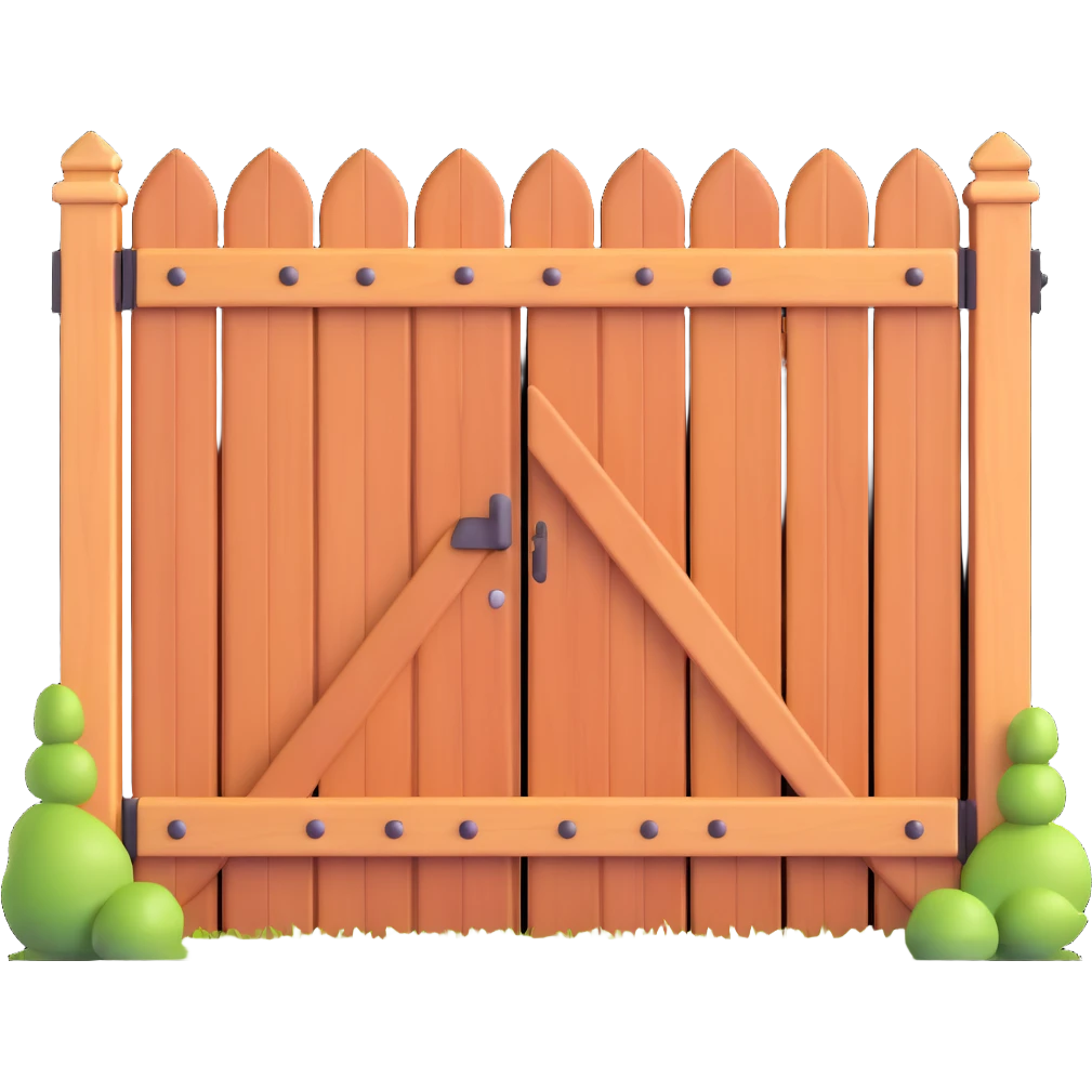 wooden fence gate door for house entrance emoji