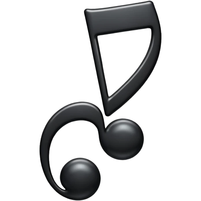 black simple music note re emoji