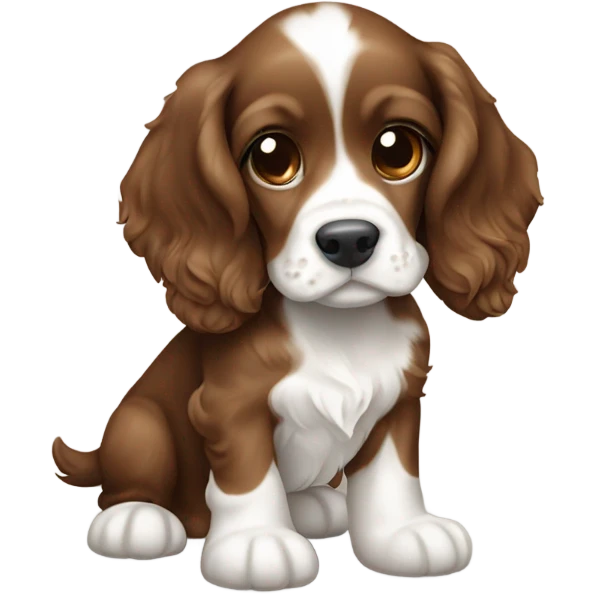 cocker spaniel puppy brown and white emoji