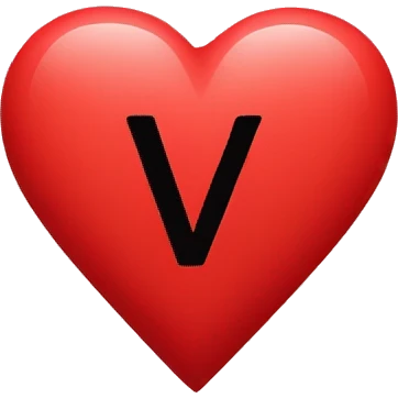 Red heart with V and N initials  emoji