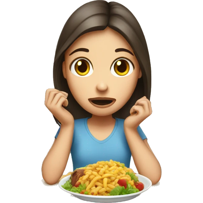 girl not eating unhealty food emoji