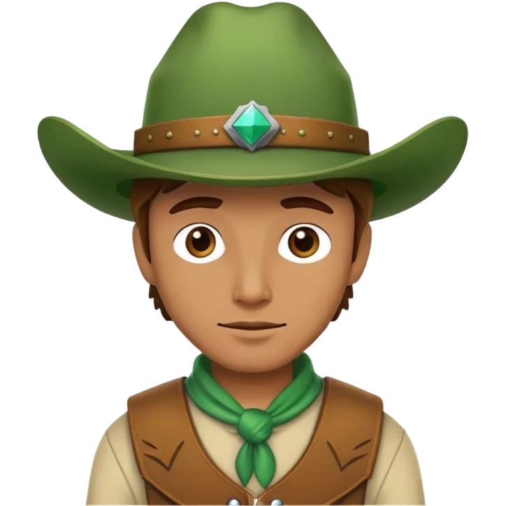 Cowboy wearing a green hat emoji