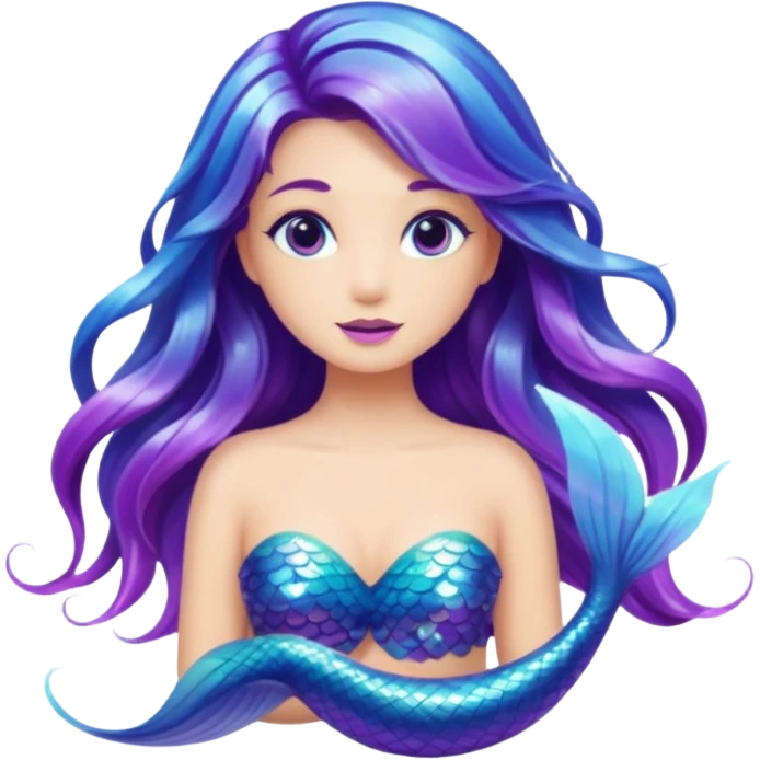 Iridescent mermaid hair emoji