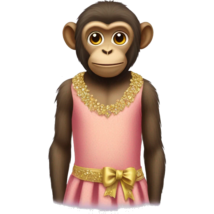a monkey with a dress on emoji
