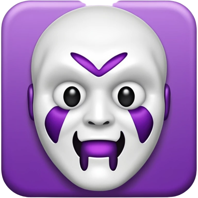um coração roxo claro com o rosto do ghost face emoji