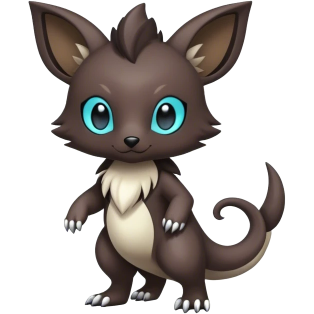 Cute cool colorful dark fantasy animal hybrid Fakemon full body emoji