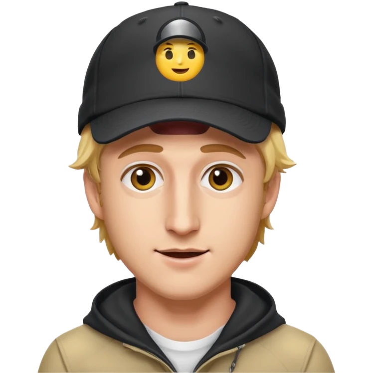 logan paul emoji, with a Maverick cap, playful look emoji