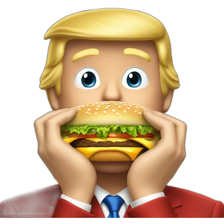 Donald Trump eating big Mac emoji