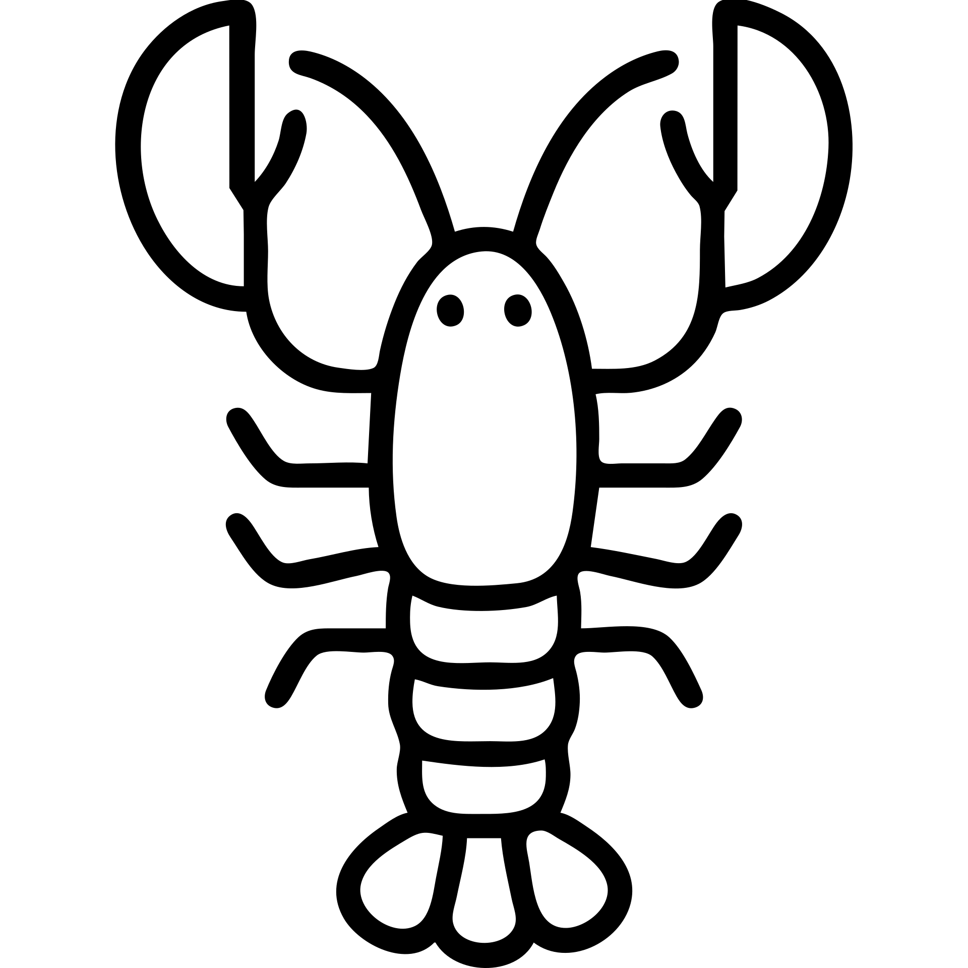 a lobster, outlined icon style emoji
