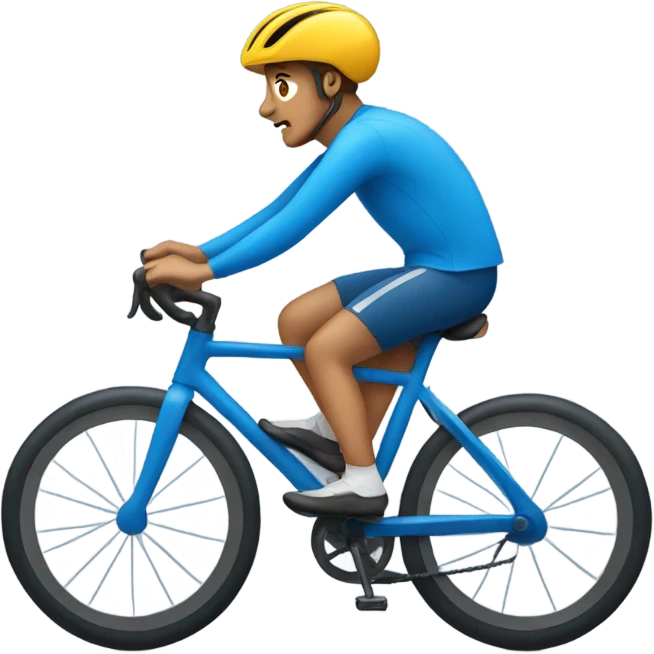 cyclist riding blue bike emoji