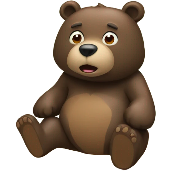Bear pooping in woods emoji