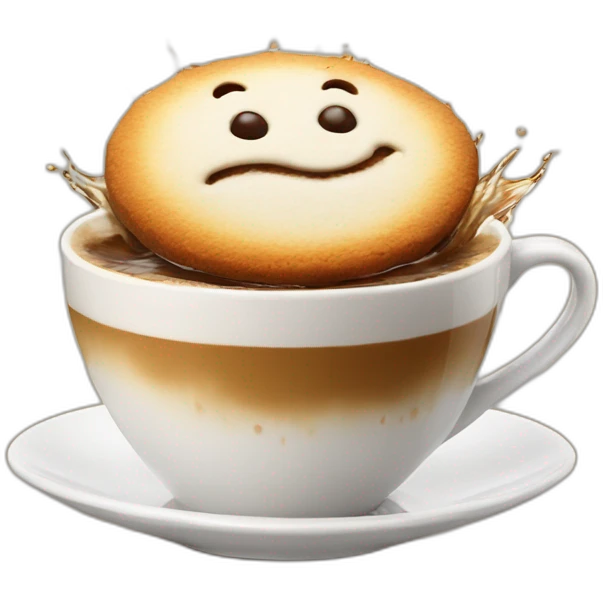 cookie splashing in a cappuccino emoji