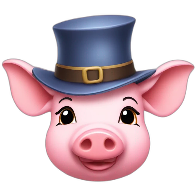 Piglet wearing hat emoji