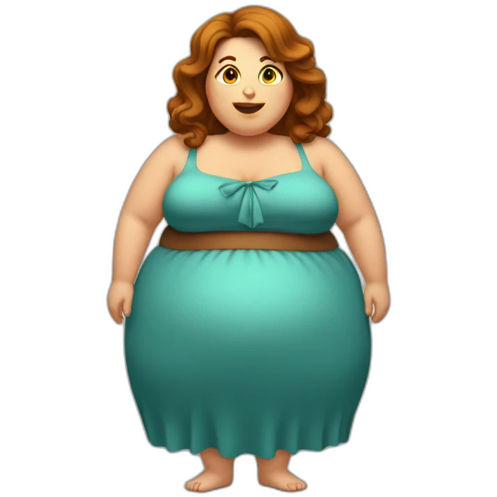 obese-woman-big-belly-cheveux-marron emoji