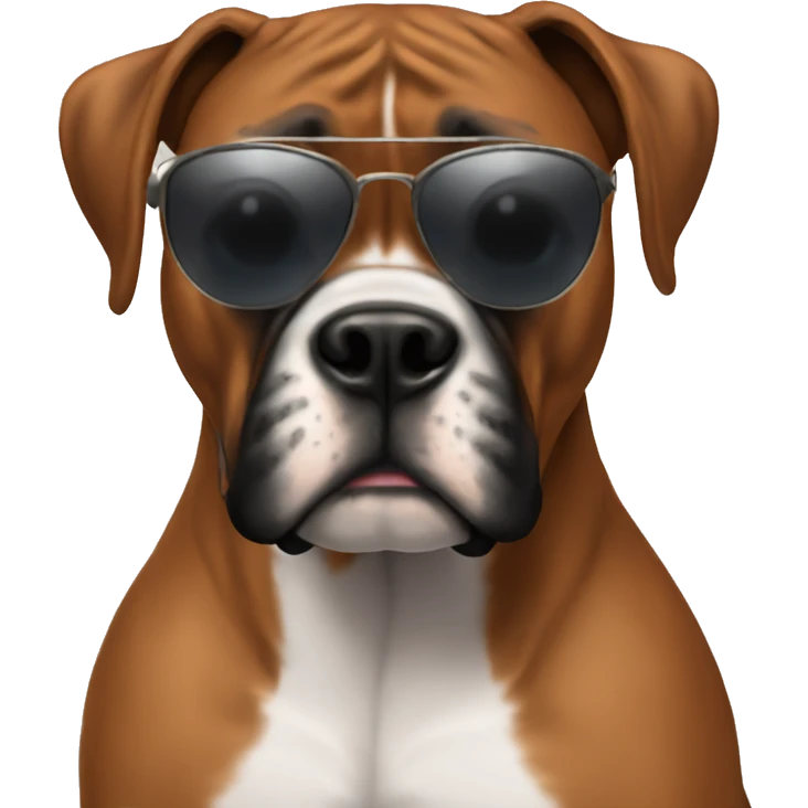 Boxer with sunglasses emoji