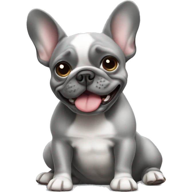 French bulldog grey farting emoji
