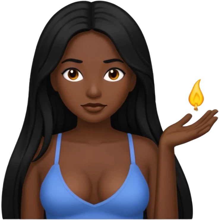 Latina without a bra on emoji