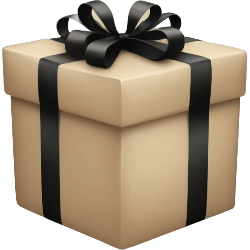 Christmas presents in beige and black emoji