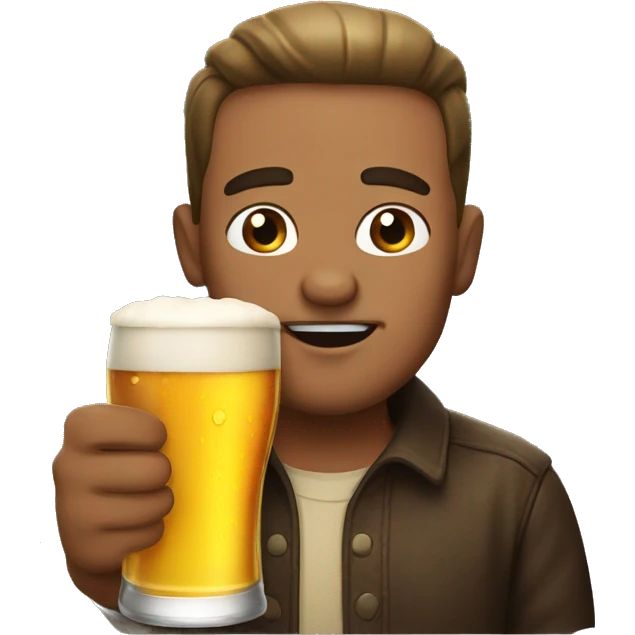 the man drink beer emoji