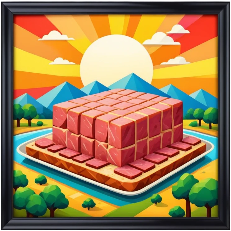 matisse style spam meat landscape emoji