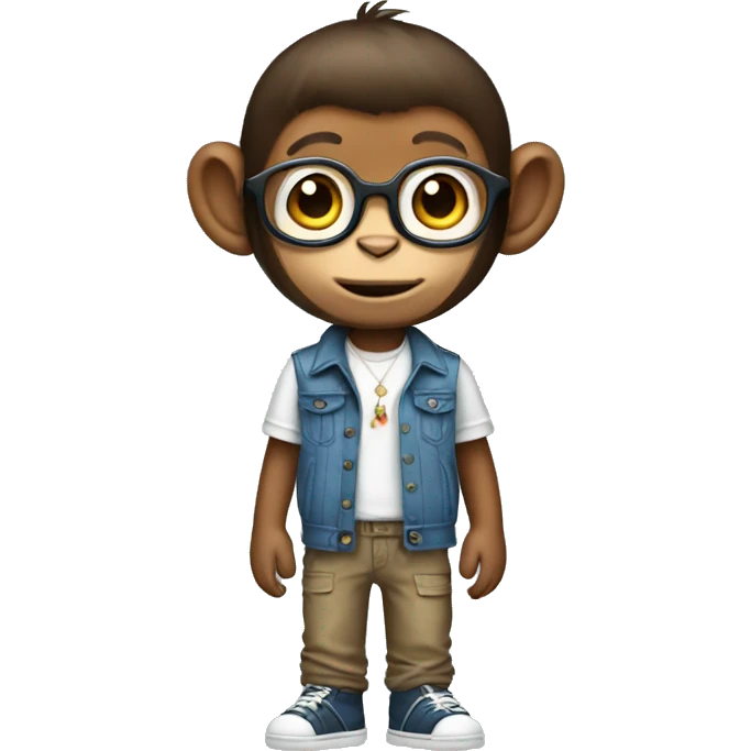Monkey dressed in boys clothes emoji