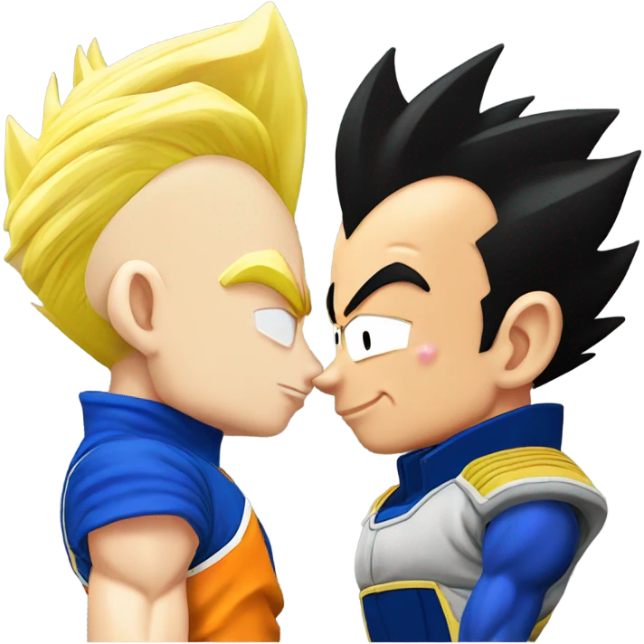 Goku and vegeta kissing emoji