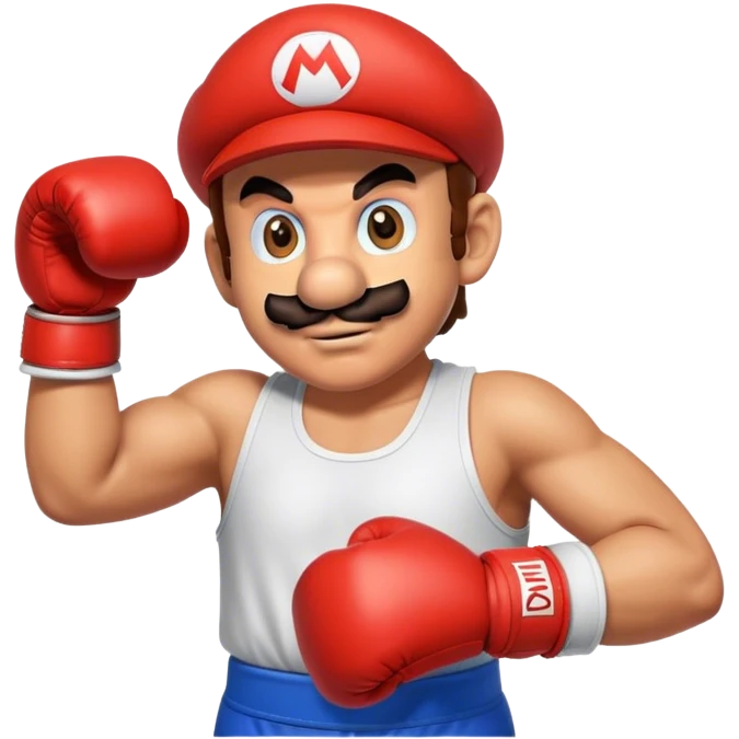 super mario with boxing gloves emoji