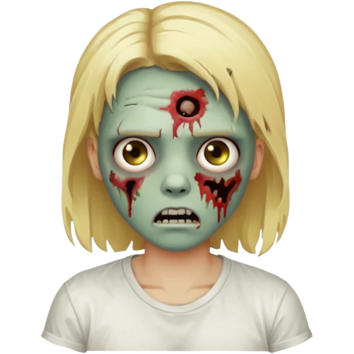 grungie zombie with blonde hair and white tee emoji