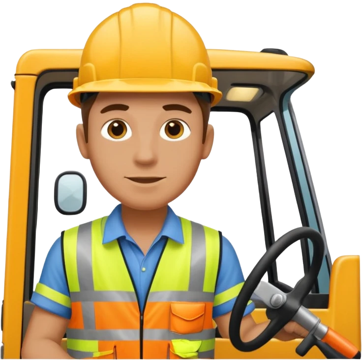 Scaffolder driving lorry emoji