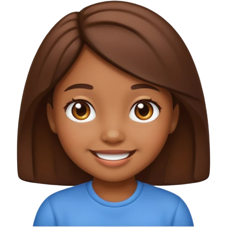 Cute girl kid emoji brown emoji