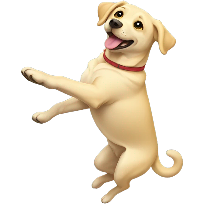 Yellow lab doing a back flip emoji